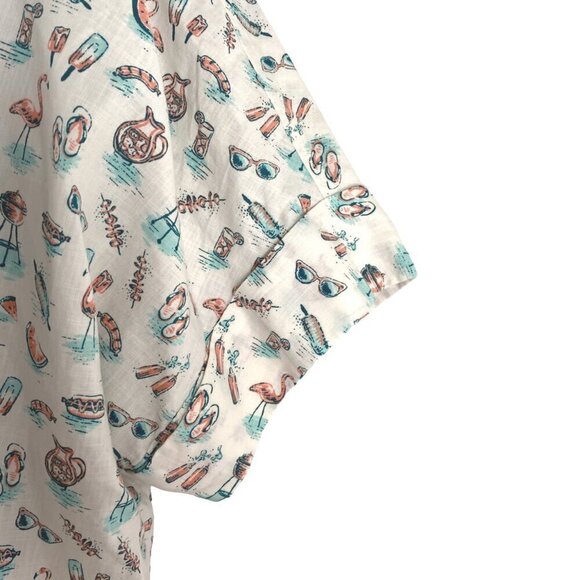 Duluth Printmaker Lightweight Popover Shirt Womens Large‎ Barbeque NWT TP-2582 - Picture 5 of 15